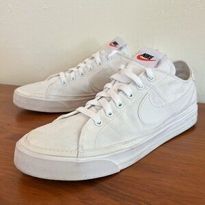 Nike Court Legacy Canvas White Shoes size 9.5